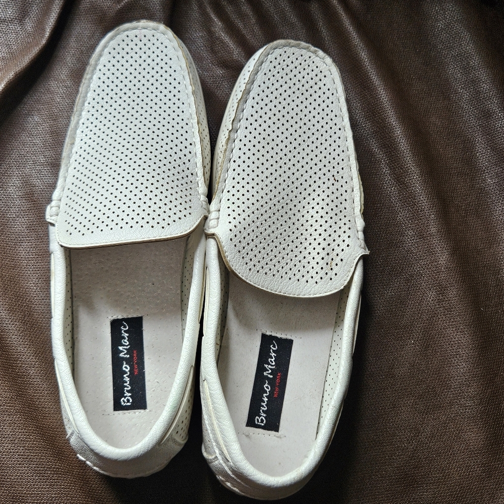Bruno Marc White Loafers